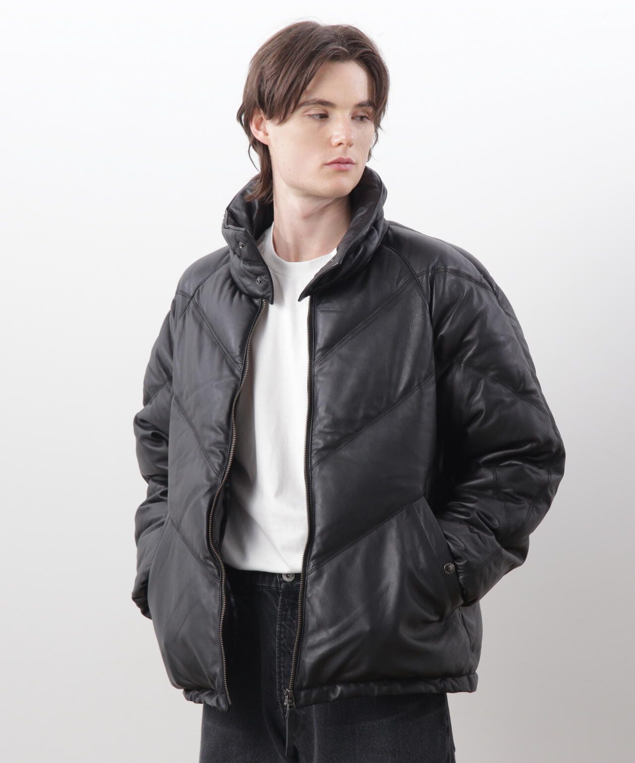 MANASTASH/マナスタッシュ/ V LEATHER DOWN JACKET