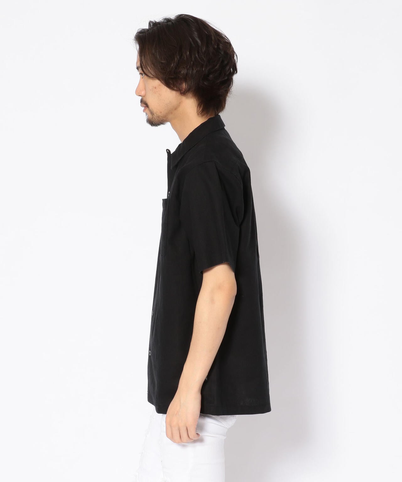 MANASTASH/マナスタッシュ HEMP OPENCOLLAR SHIRT 綿麻半袖シャツ