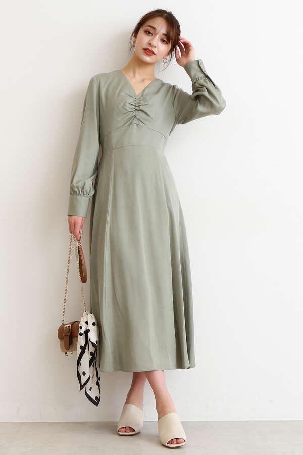 フロントシャーリングワンピース N Natural Beauty Basic サンエービーディーオンラインストア Sanei Online Store
