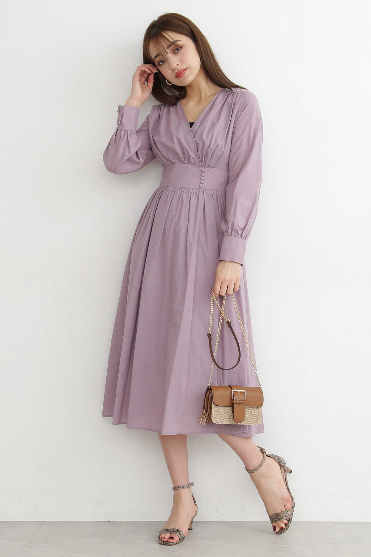 SONIA RYKIEL シルク・コットンニットカシュクールワンピース S 吸い取り