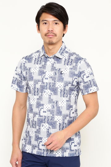 バンダナプリント半袖シャツ (MENS)