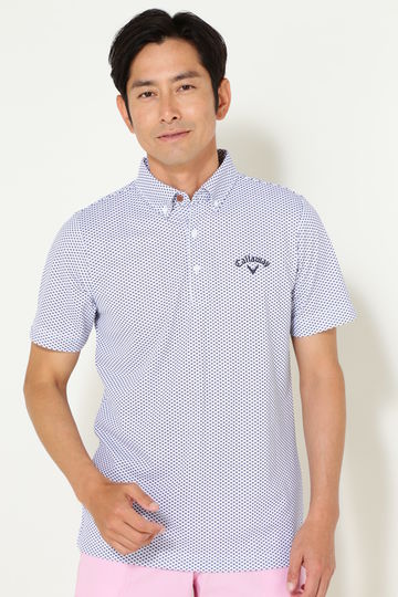 【石川プロ着用】キャロウェイ ヤシ葉プリント地柄チェックシャツ(MENS)