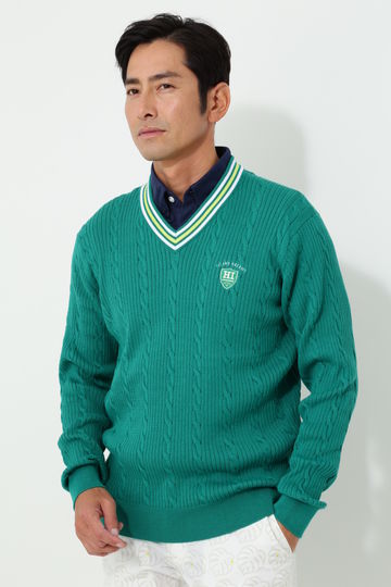 【石川プロ着用】キャロウェイ ケーブルVネックニット(MENS)