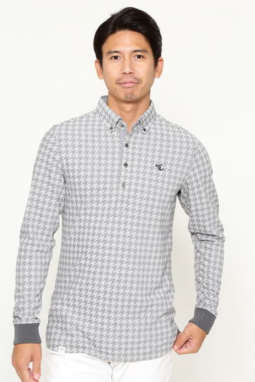 千鳥ジャカード 長袖シャツ (MENS)