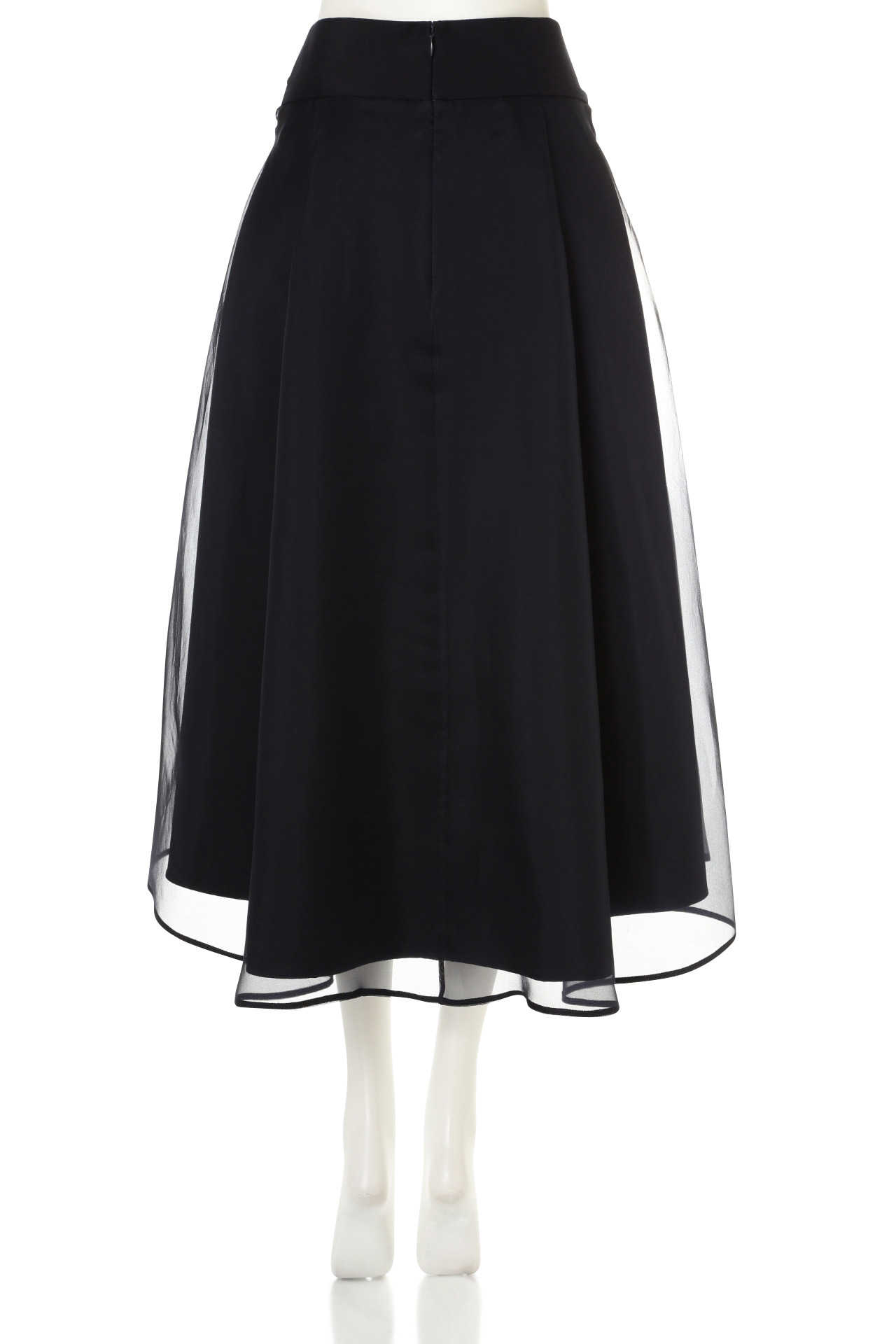 BLACK LABEL》ドライシルク＆オーガンアシメトリーフレアースカート  