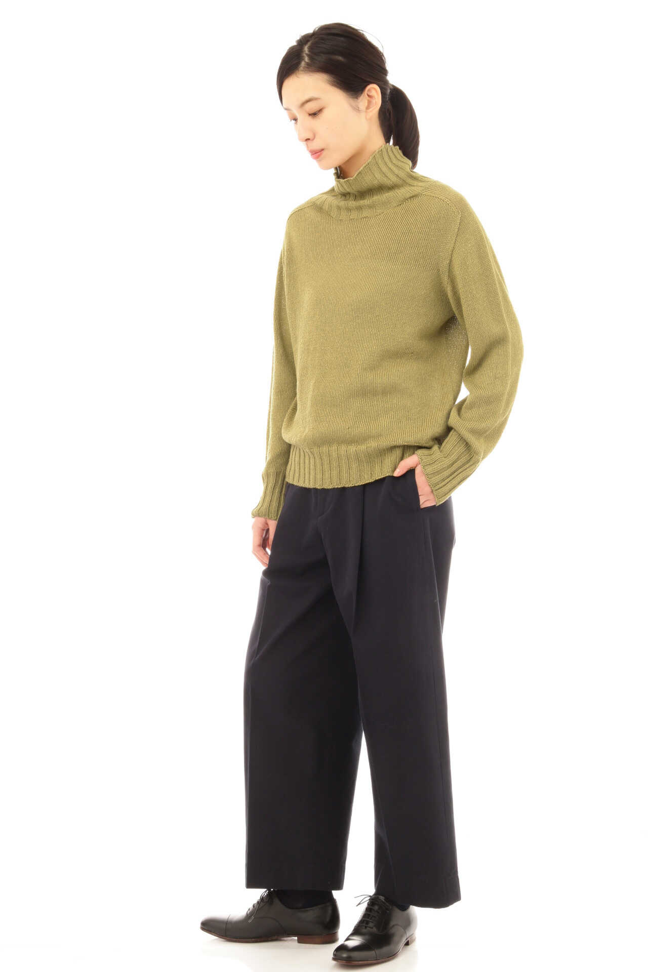 LINEN COTTON WIDE ROLL NECK12