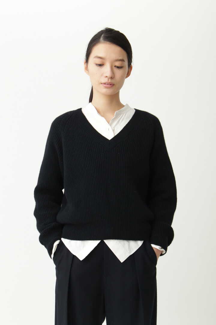 WOOL CASHMERE SILK V NECK JUMP1