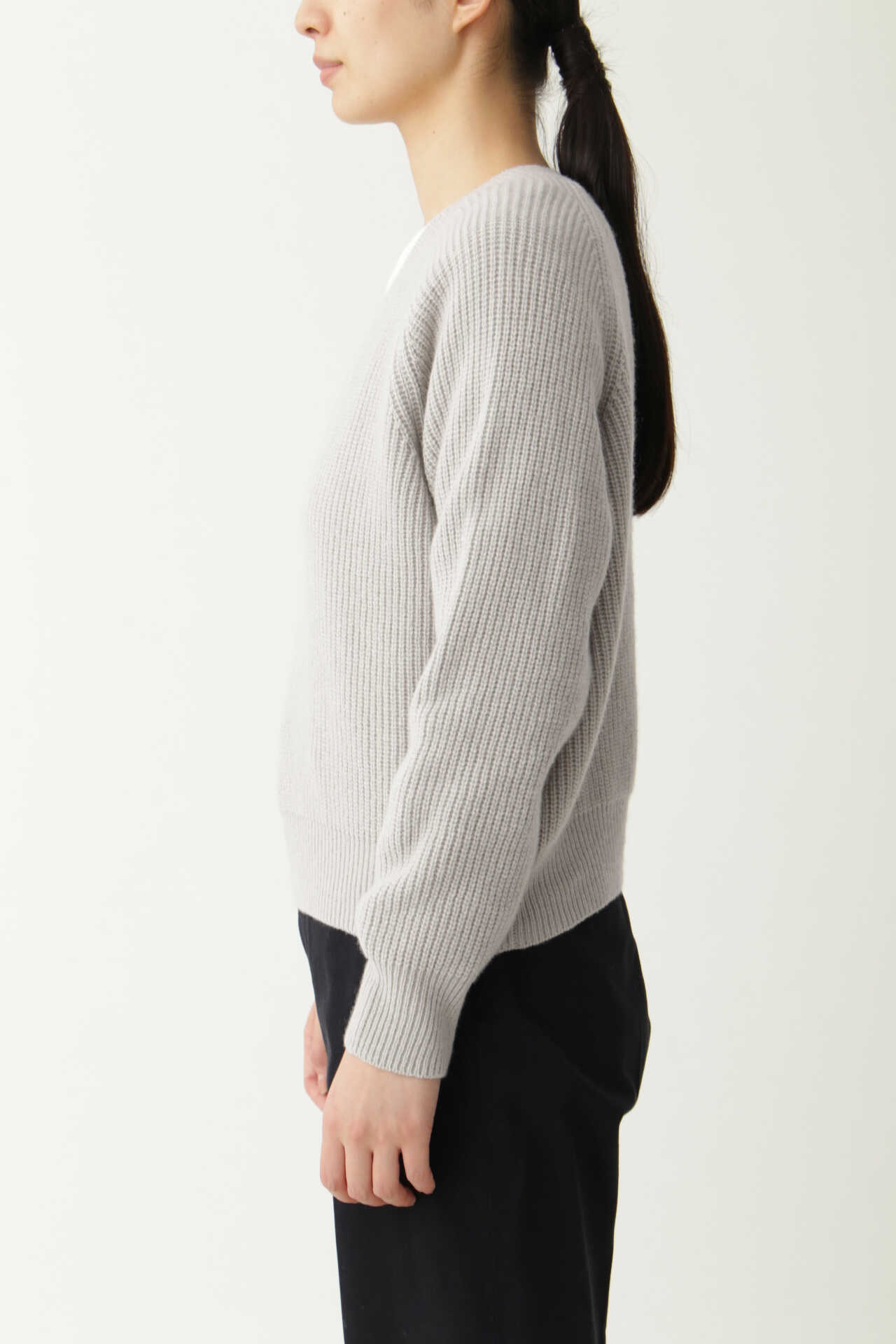 WOOL CASHMERE SILK V NECK JUMP6