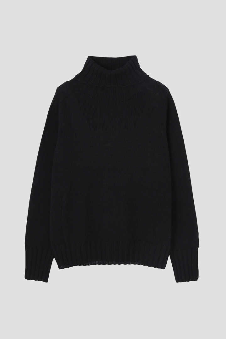 LINEN COTTON WIDE ROLL NECK