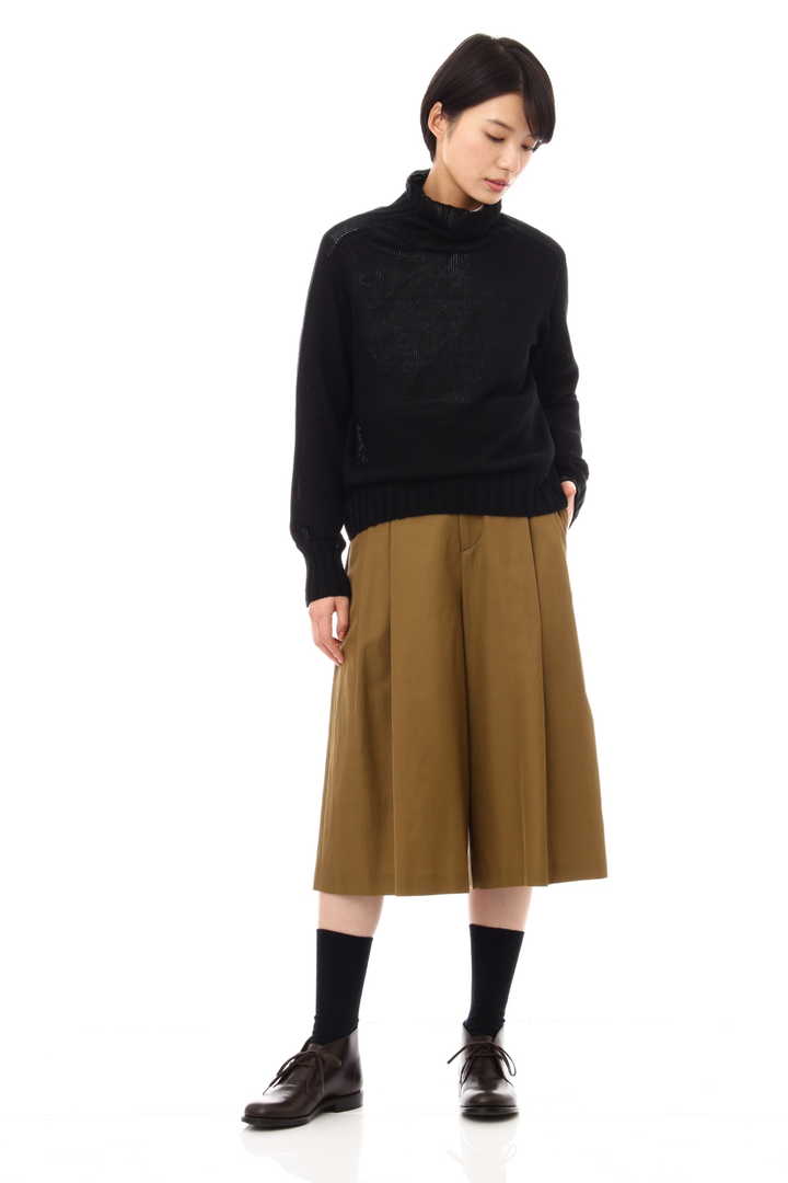 LINEN COTTON WIDE ROLL NECK
