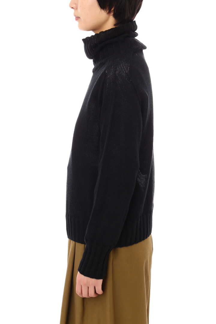 LINEN COTTON WIDE ROLL NECK
