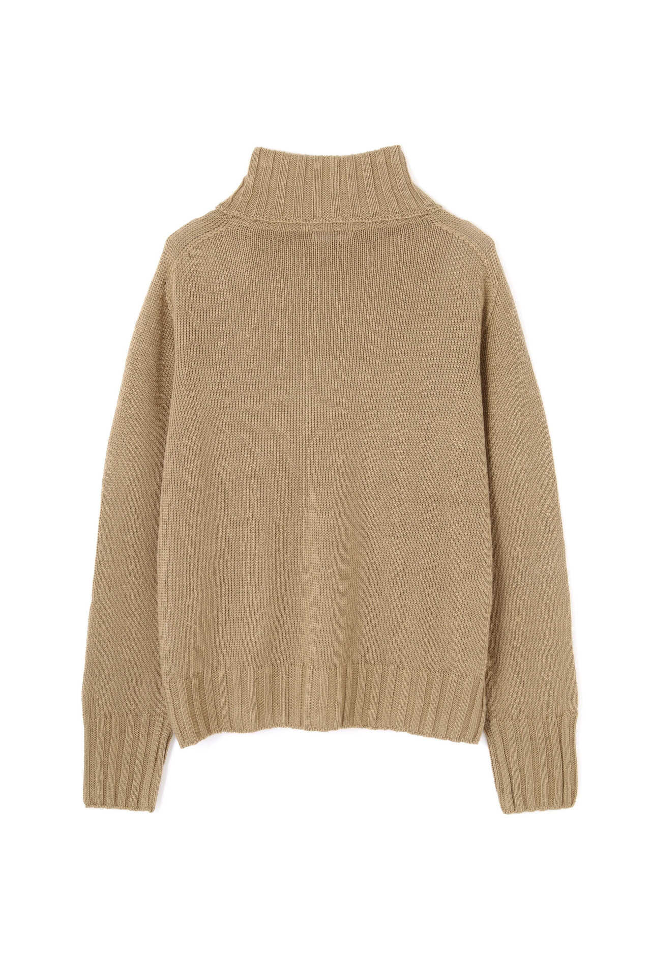 LINEN COTTON WIDE ROLL NECK