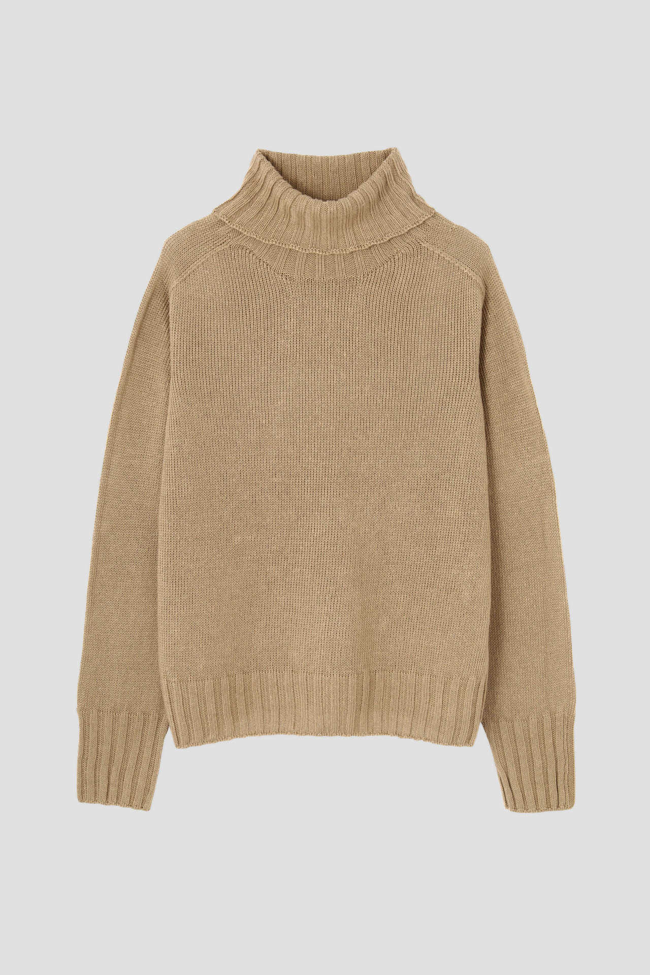 LINEN COTTON WIDE ROLL NECK