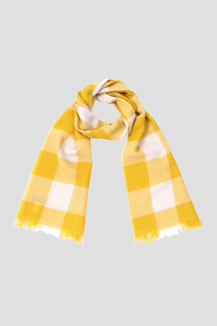 LARGE CHECK WOOL SCARF