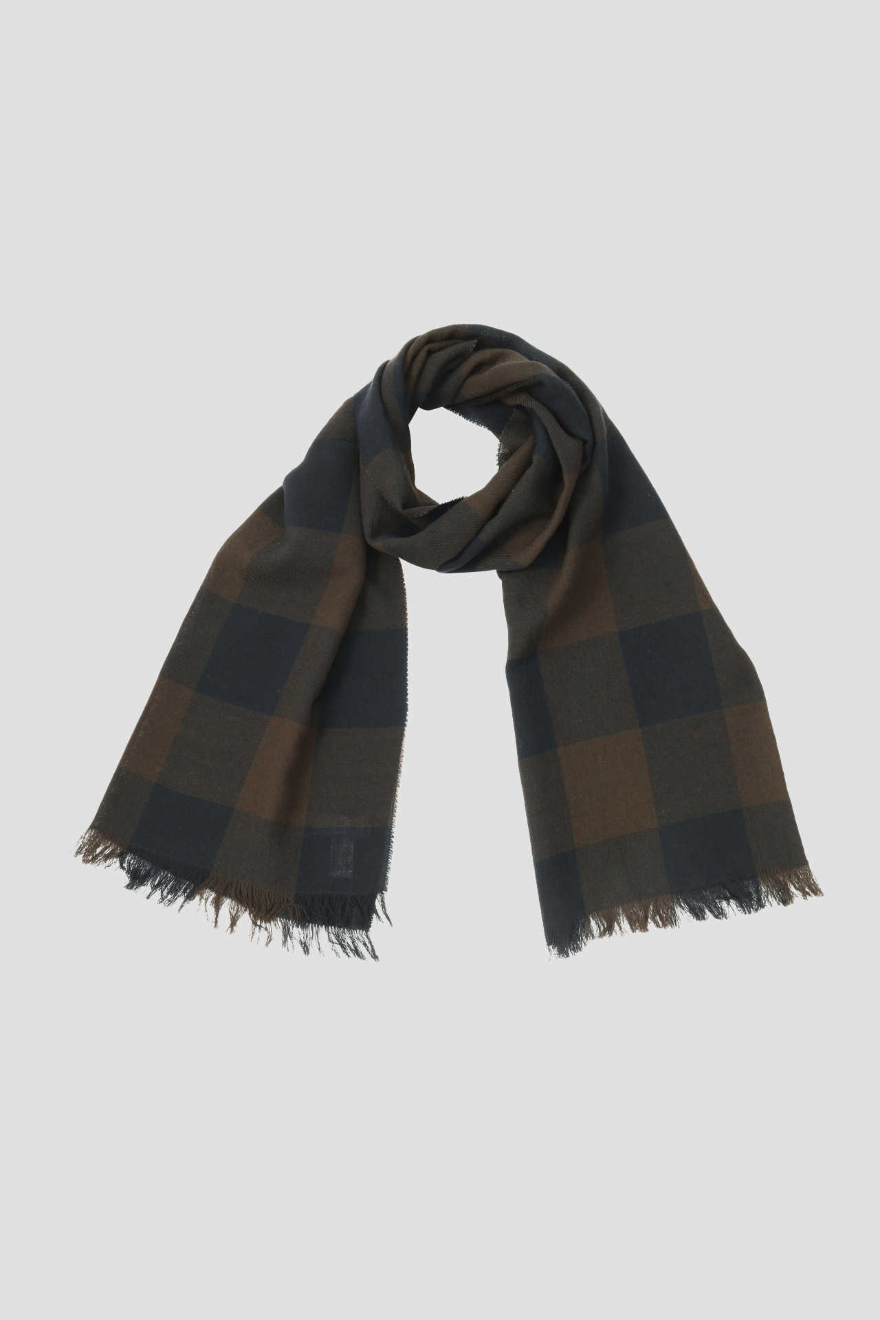 LARGE CHECK WOOL SCARF