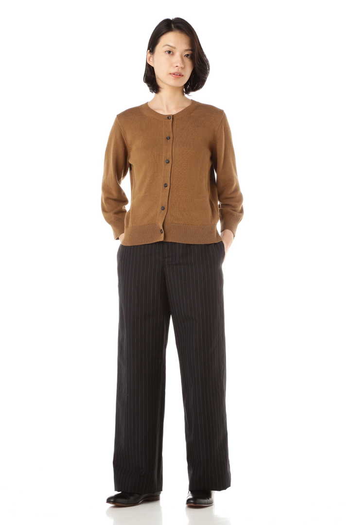 WOOL LINEN PINSTRIPE