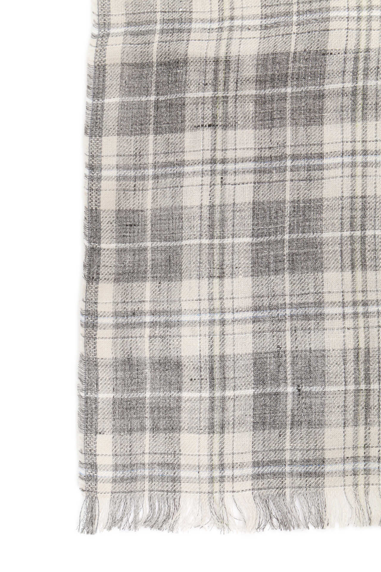 GREY CHECK LINEN SCARF2