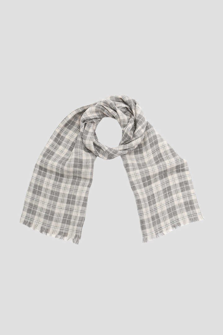 GREY CHECK LINEN SCARF1