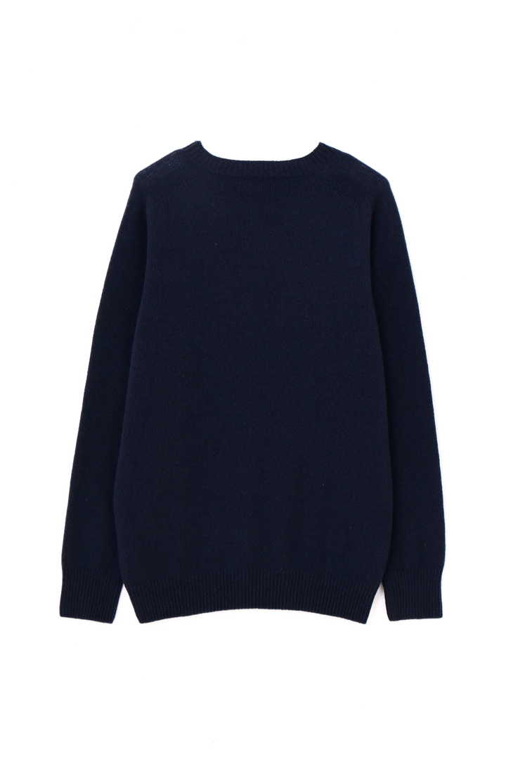 MERINO CASHMERE TWIST SADDLE CREW