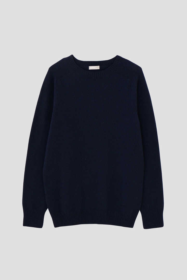 MERINO CASHMERE TWIST SADDLE CREW