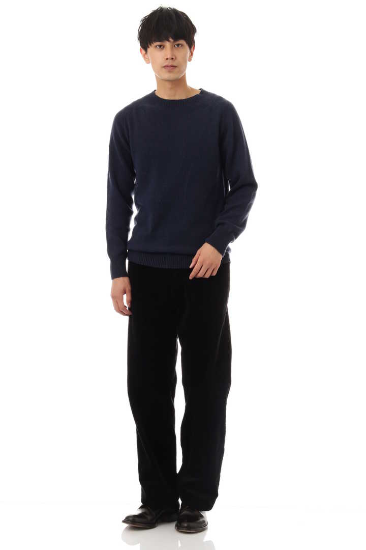 MERINO CASHMERE TWIST SADDLE CREW