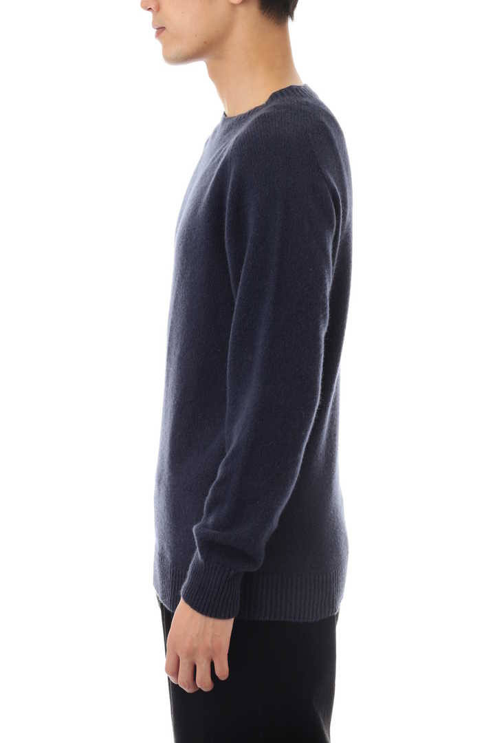 MERINO CASHMERE TWIST SADDLE CREW