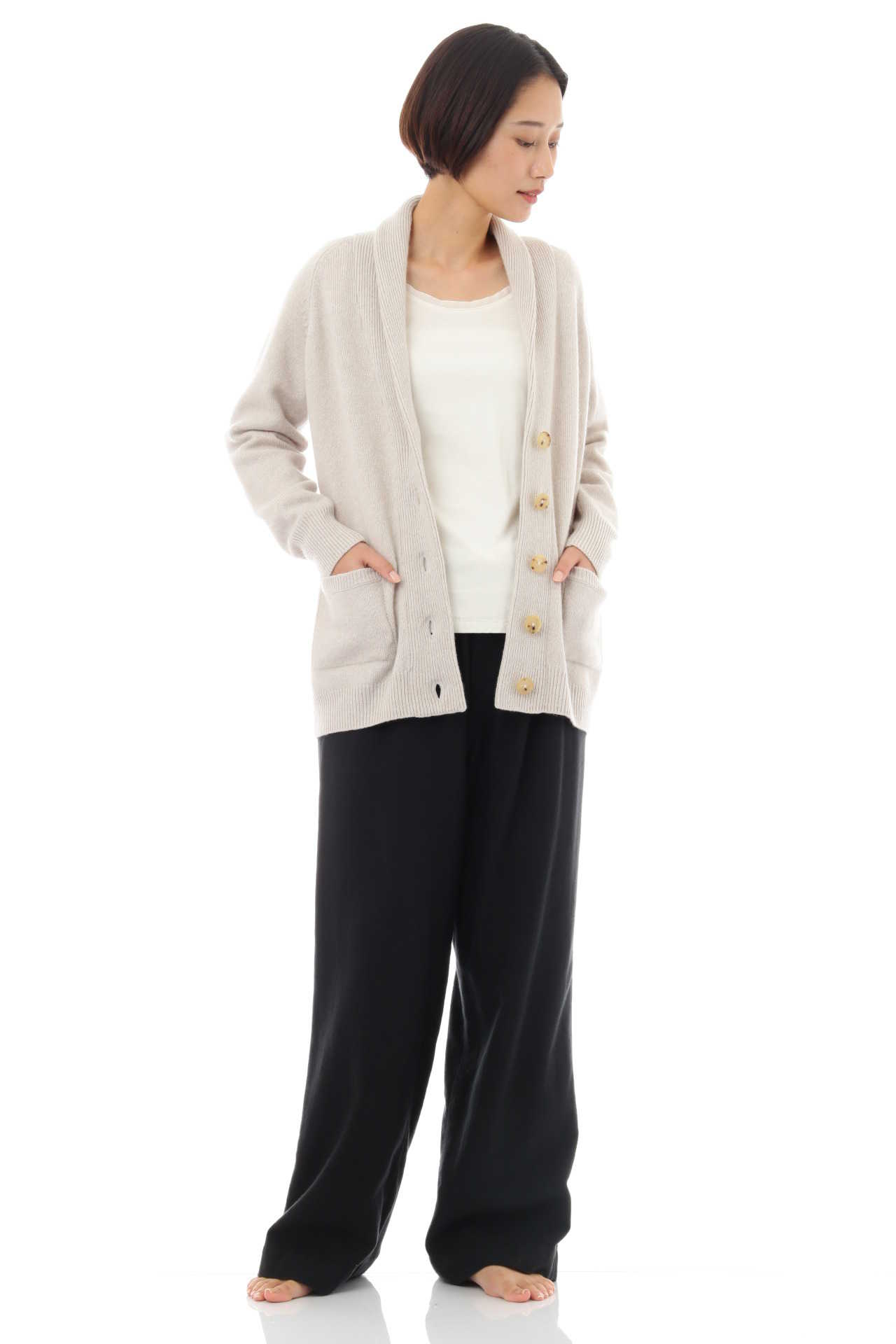 WOOL CASHMERE SILK SHAWL COLLAR