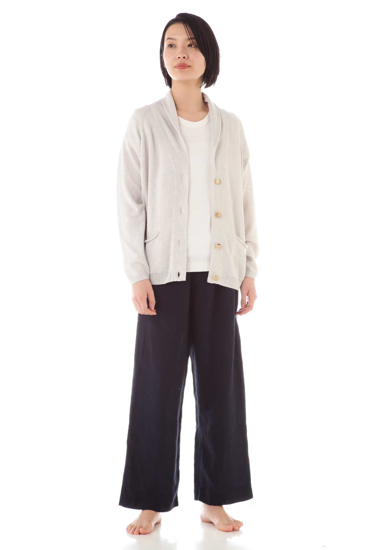 LINEN COTTON SHAWL COLLAR