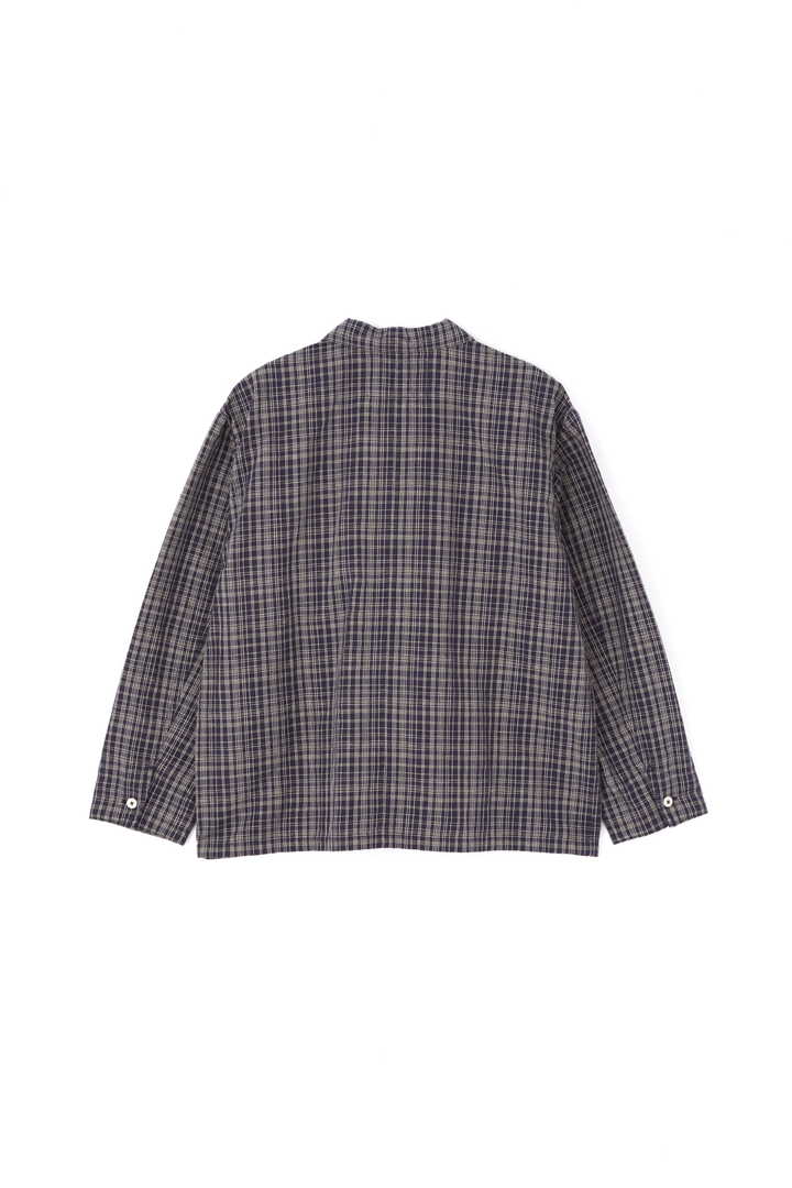 OFFSET CHECK COTTON LINEN