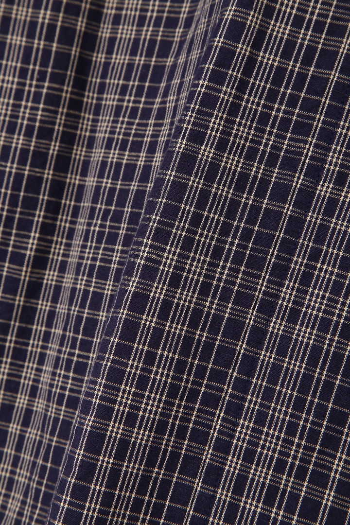OFFSET CHECK COTTON LINEN