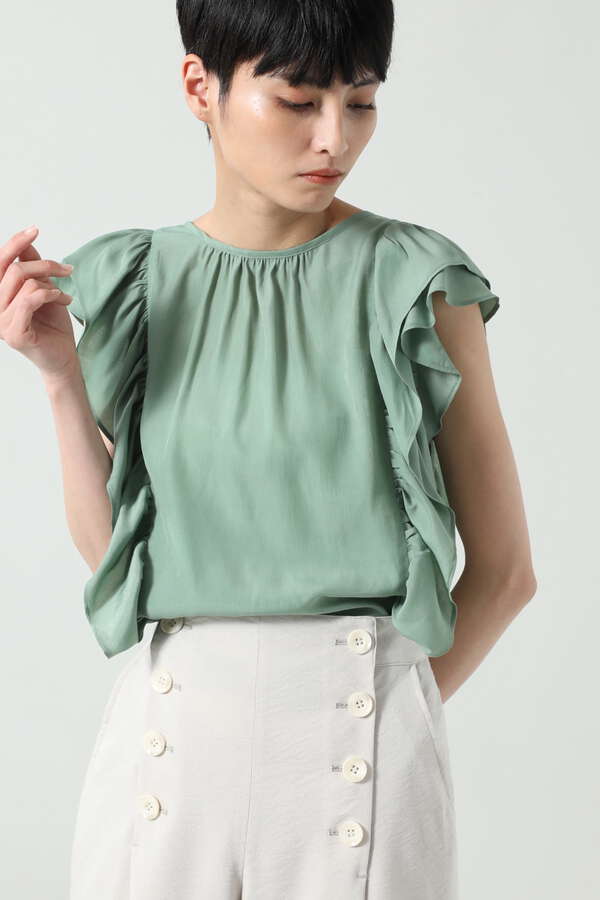 Rose Bud フリルスリーブブラウス ブラック ホワイト ベージュ グリーン 公式通販 レディースファッションのrose Bud Online Store