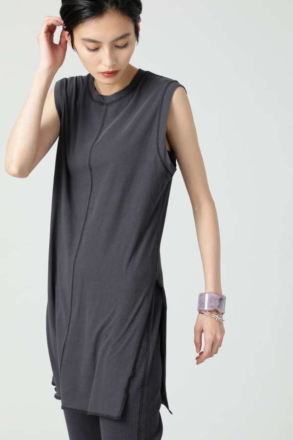 Creolme サイドスリットノースリーブロングカットソー グレー ピンク レッド 公式通販 レディースファッションのrose Bud Online Store