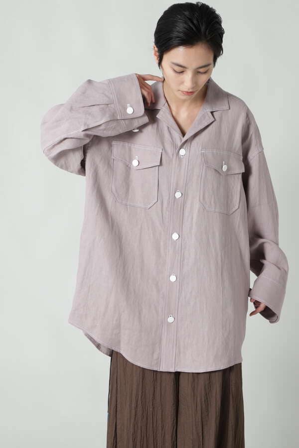 Creolme リネンシャツジャケット ベージュ ワイン ピンク 公式通販 レディースファッションのrose Bud Online Store