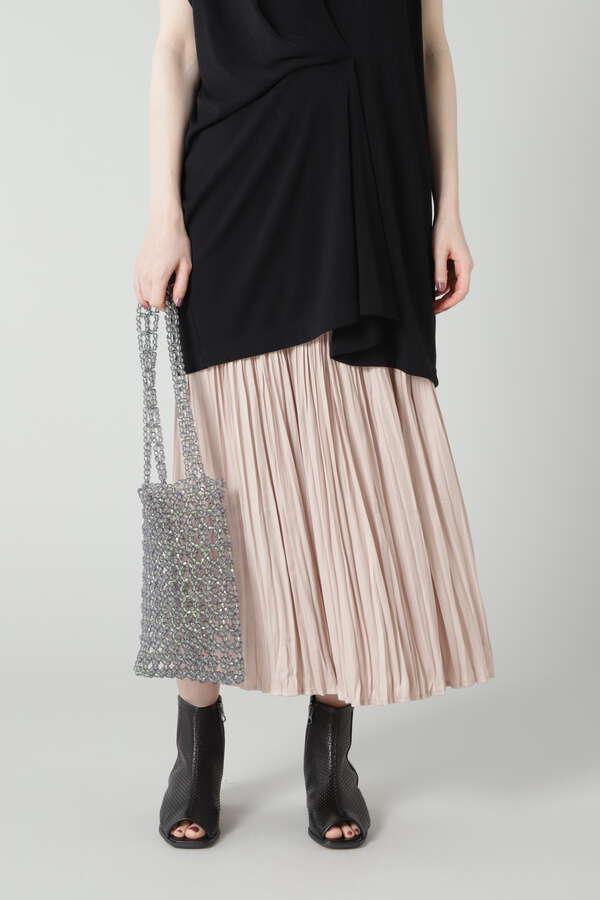【ROSE BUD】サテンプリーツスカート (ブラック・ベージュ・ライトグリーン) | 【公式通販】レディースファッションのROSE BUD