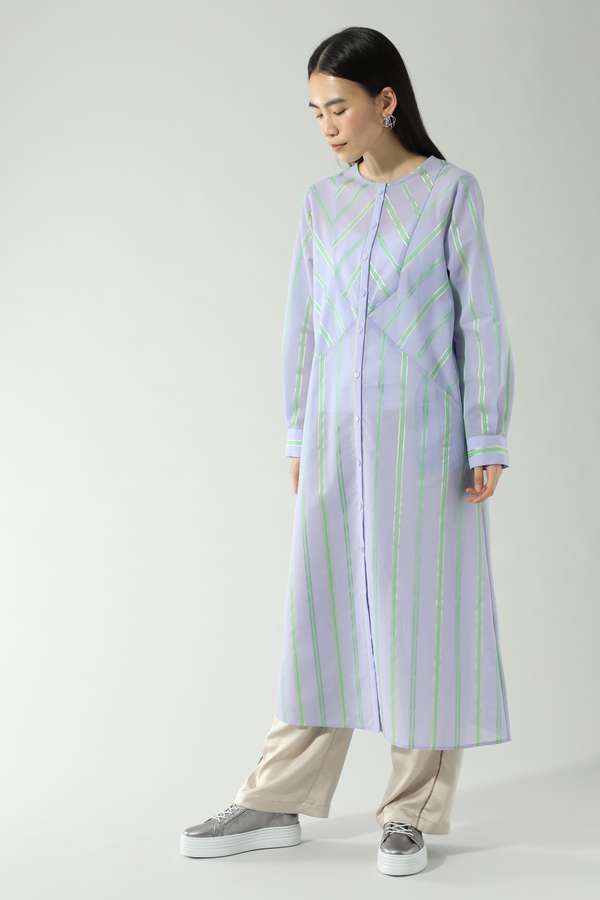Rose Bud シアーストライプシャツワンピース ベージュ パープル 公式通販 レディースファッションのrose Bud Online Store