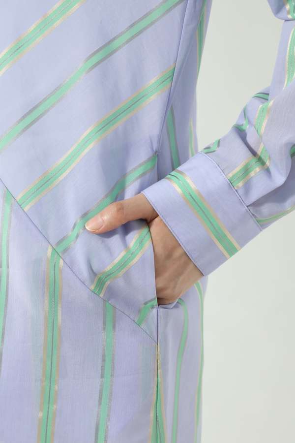 Rose Bud シアーストライプシャツワンピース ベージュ パープル 公式通販 レディースファッションのrose Bud Online Store