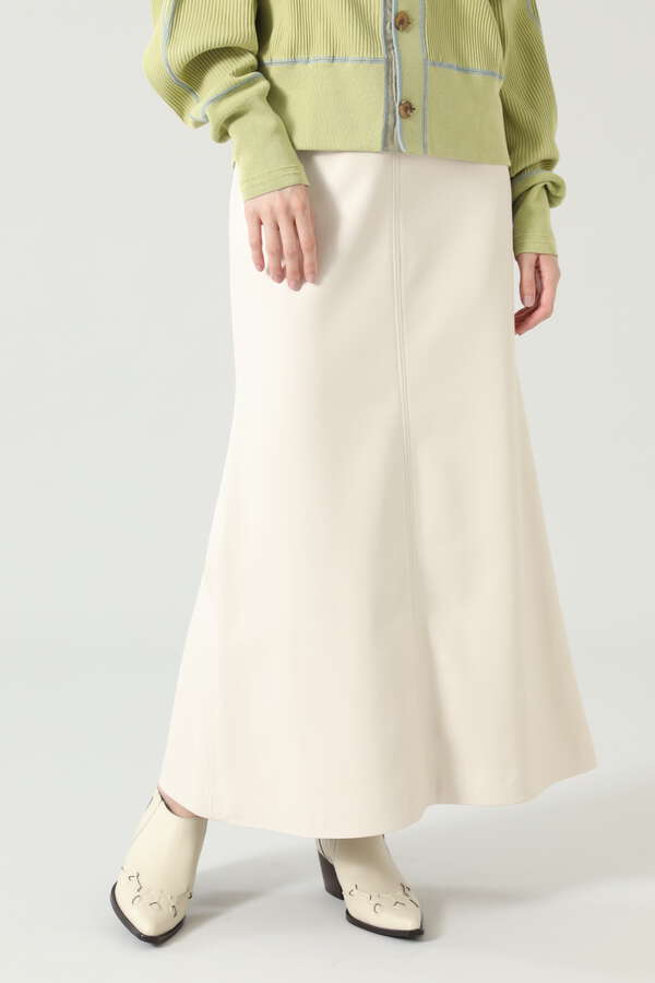 【CREOLME】フェイクレザーロングスカート (グレー・ホワイト) | 【公式通販】レディースファッションのROSE BUD ONLINE