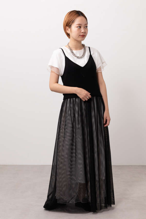 Rose Bud ニットチュールワンピース ブラック ベージュ カーキ 公式通販 レディースファッションのrose Bud Online Store