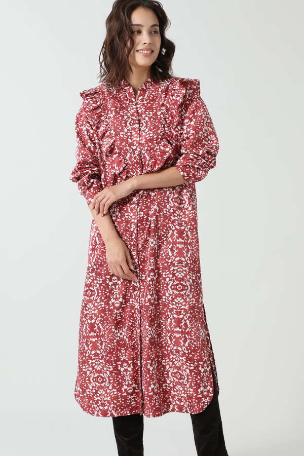 Gene Heavens グラフィックプリントフリルシャツドレス ブラック レッド 公式通販 レディースファッションのrose Bud Online Store