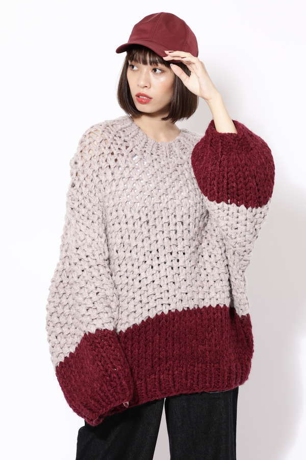 Rose Bud バイカラーローゲージニット ホワイト パープル 公式通販 レディースファッションのrose Bud Online Store