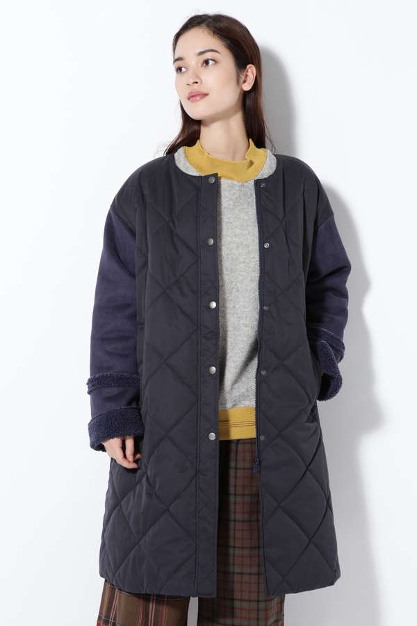 Rose Bud Cancam12月号掲載 キルティングフェイクムートンコート ネイビー カーキ 公式通販 レディースファッションのrose Bud Online Store