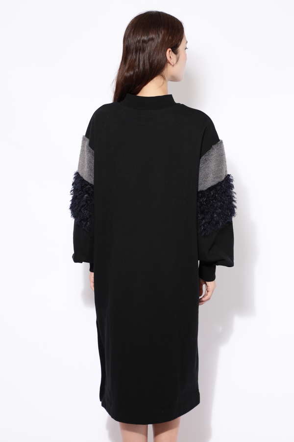 Rose Bud 袖ファー裏毛ワンピース ブラック ベージュ 公式通販 レディースファッションのrose Bud Online Store