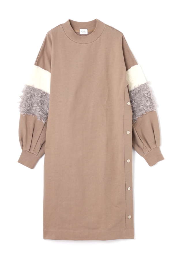 Rose Bud 袖ファー裏毛ワンピース ブラック ベージュ 公式通販 レディースファッションのrose Bud Online Store