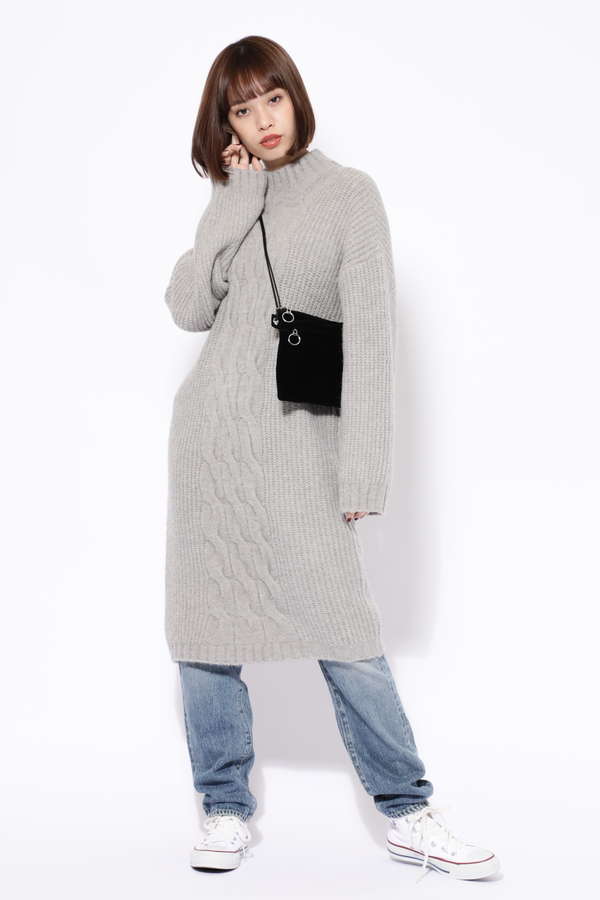 Rose Bud ケーブル編みニットワンピース ブラック グレー パープル 公式通販 レディースファッションのrose Bud Online Store