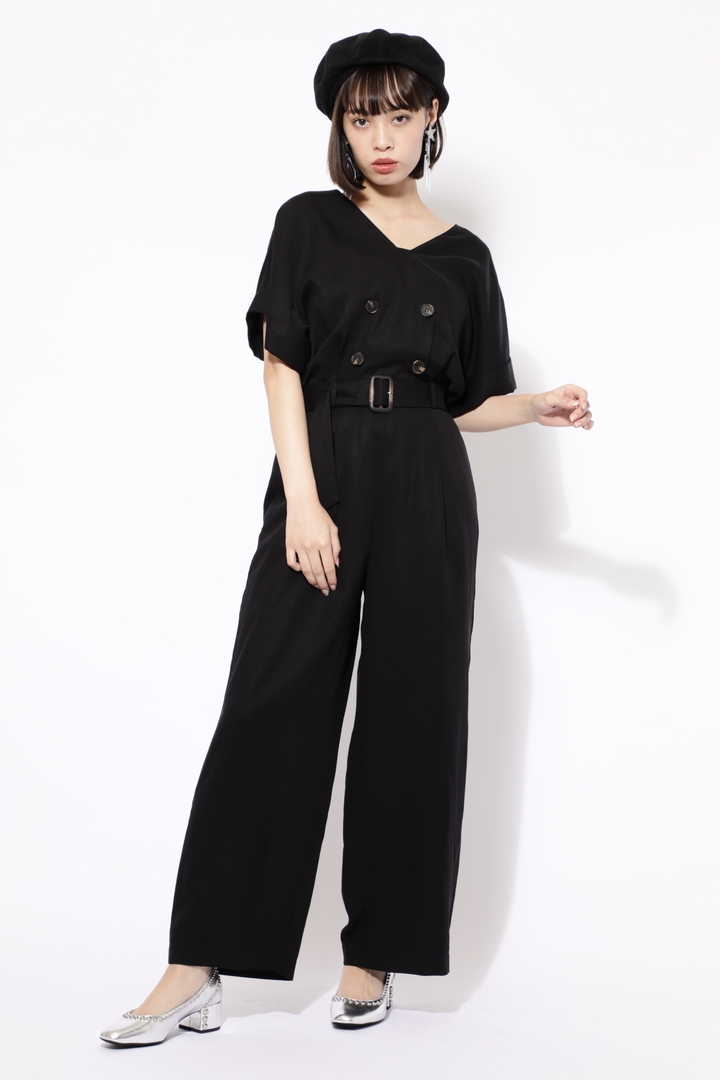 Rose Bud ダブルボタンvネックコンビネゾン ブラック ブラウン 公式通販 レディースファッションのrose Bud Online Store