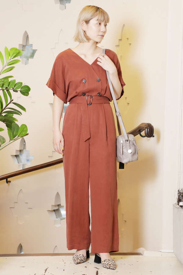 Rose Bud ダブルボタンvネックコンビネゾン ブラック ブラウン 公式通販 レディースファッションのrose Bud Online Store