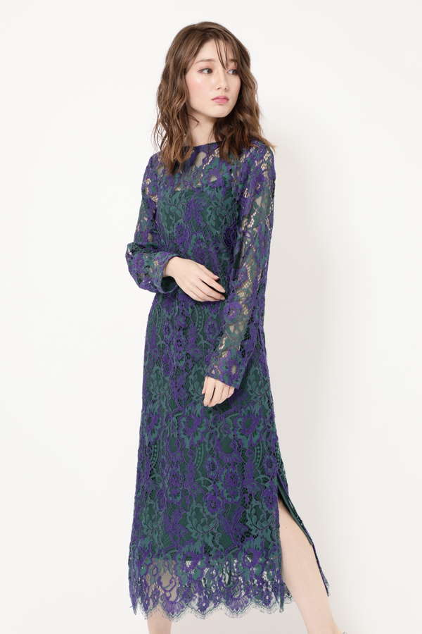Rose Bud 配色カラーレースワンピース イエロー パープル 公式通販 レディースファッションのrose Bud Online Store Rose Bud 配色カラーレースワンピース イエロー パープル 公式通販 レディースファッションのrose Bud Online Store