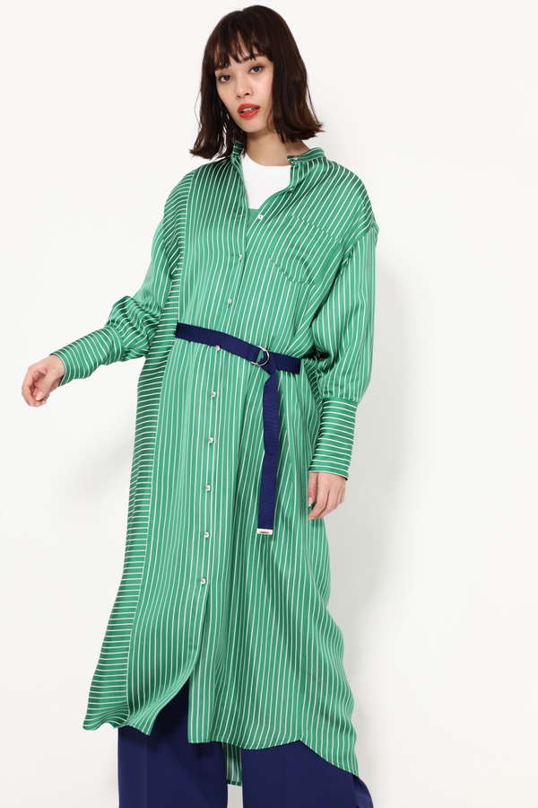 Creolme サテンストライプワンピース パープル グリーン 公式通販 レディースファッションのrose Bud Online Store Creolme サテンストライプワンピース パープル グリーン 公式通販 レディースファッションのrose Bud Online Store