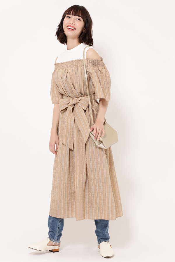 Rose Bud 肩開きワンピース ブラック ベージュ 公式通販 レディースファッションのrose Bud Online Store