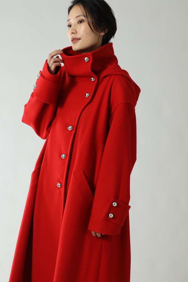 Mici スタンドカラーフードコート ブラック レッド 公式通販 レディースファッションのrose Bud Online Store